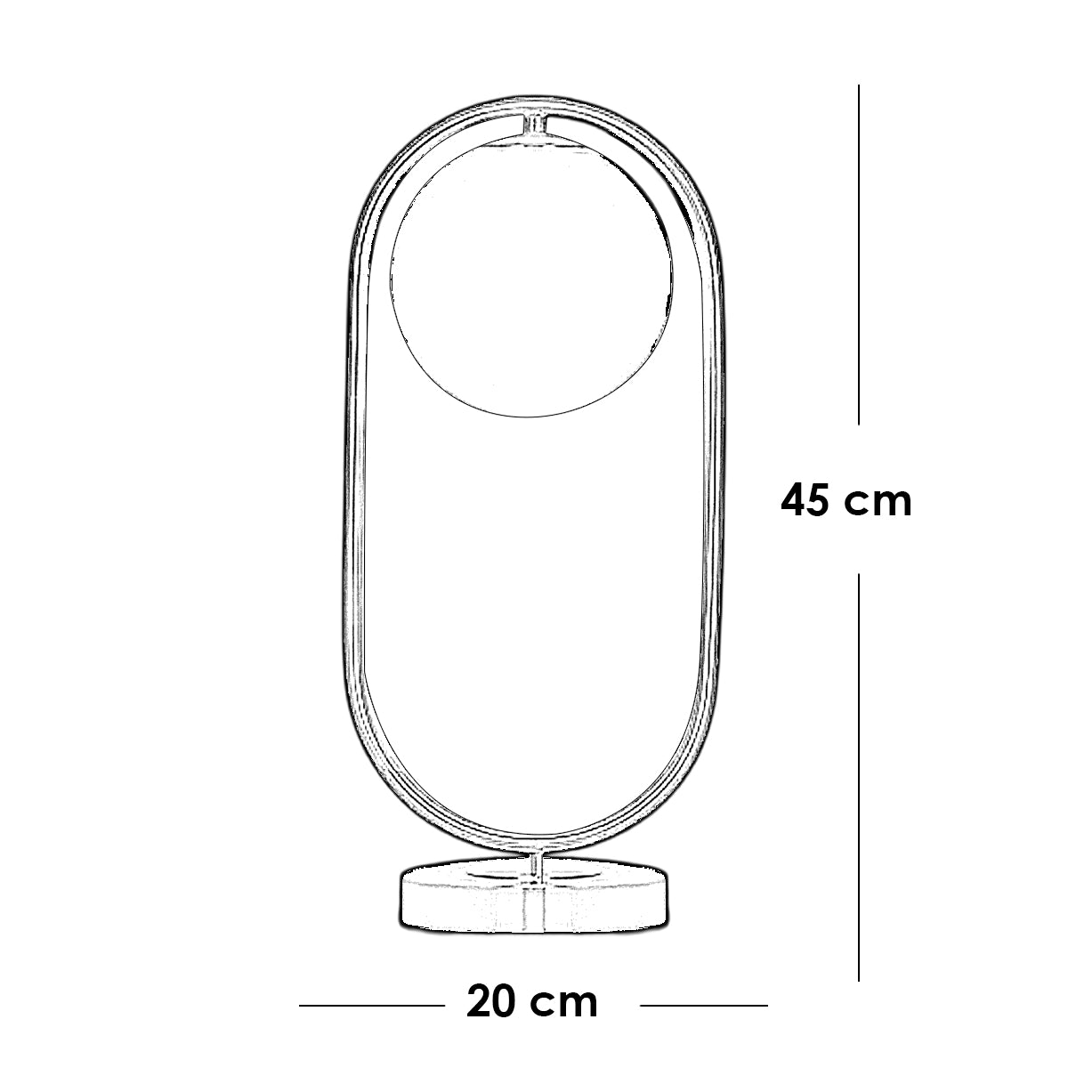 Iron Table Lamp Gold - 20x45 cm