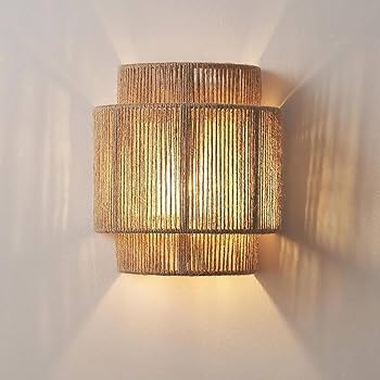 Burlap Boho Wall Lamp