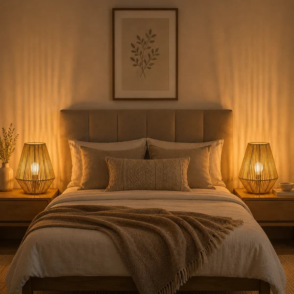 Burlap Table Lamp 2 pices