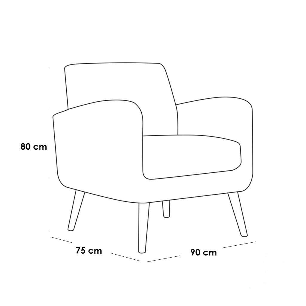 Hammer Velvet and Red Beech Wood Arm Chair