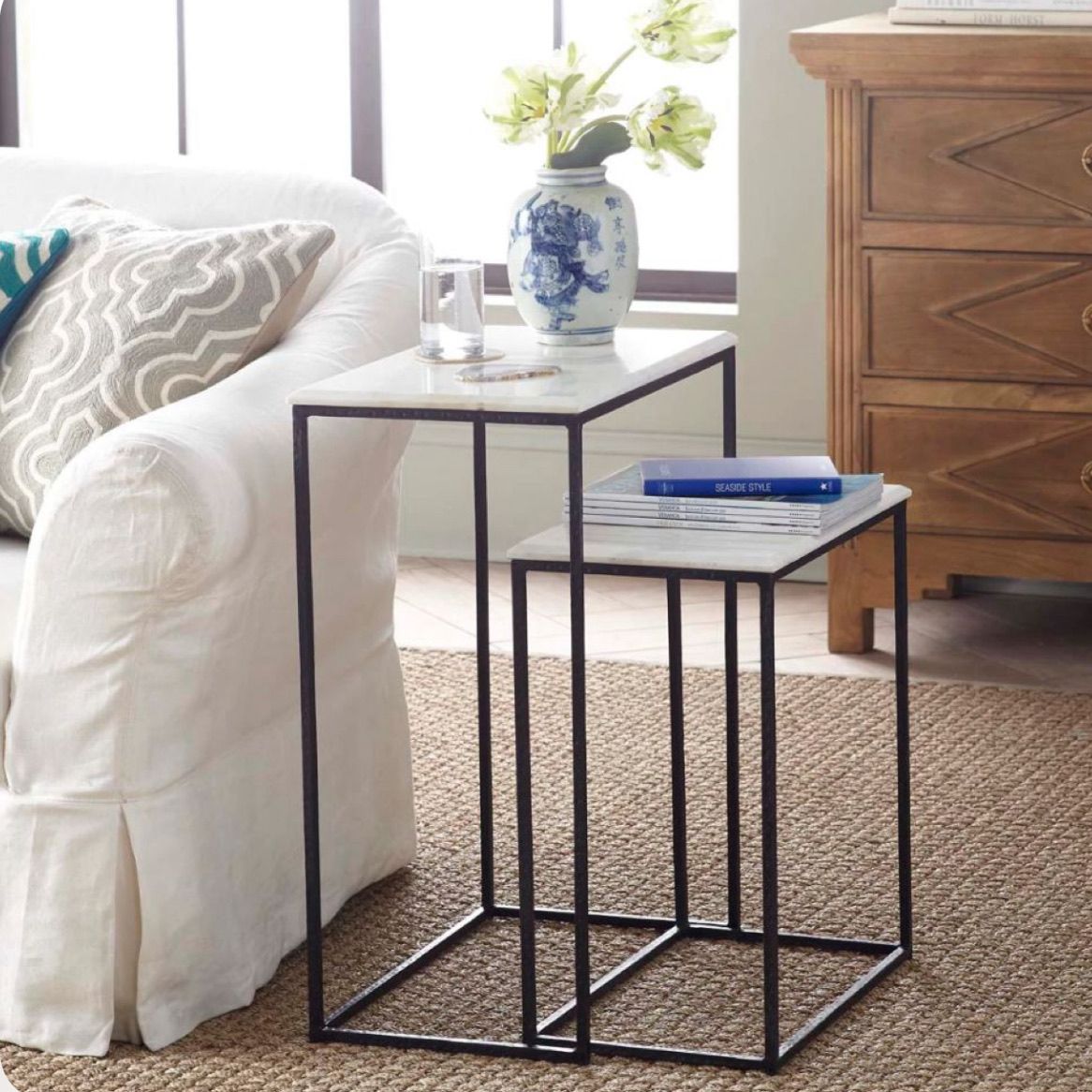 Metal and Wood Side tables 2 Pieces