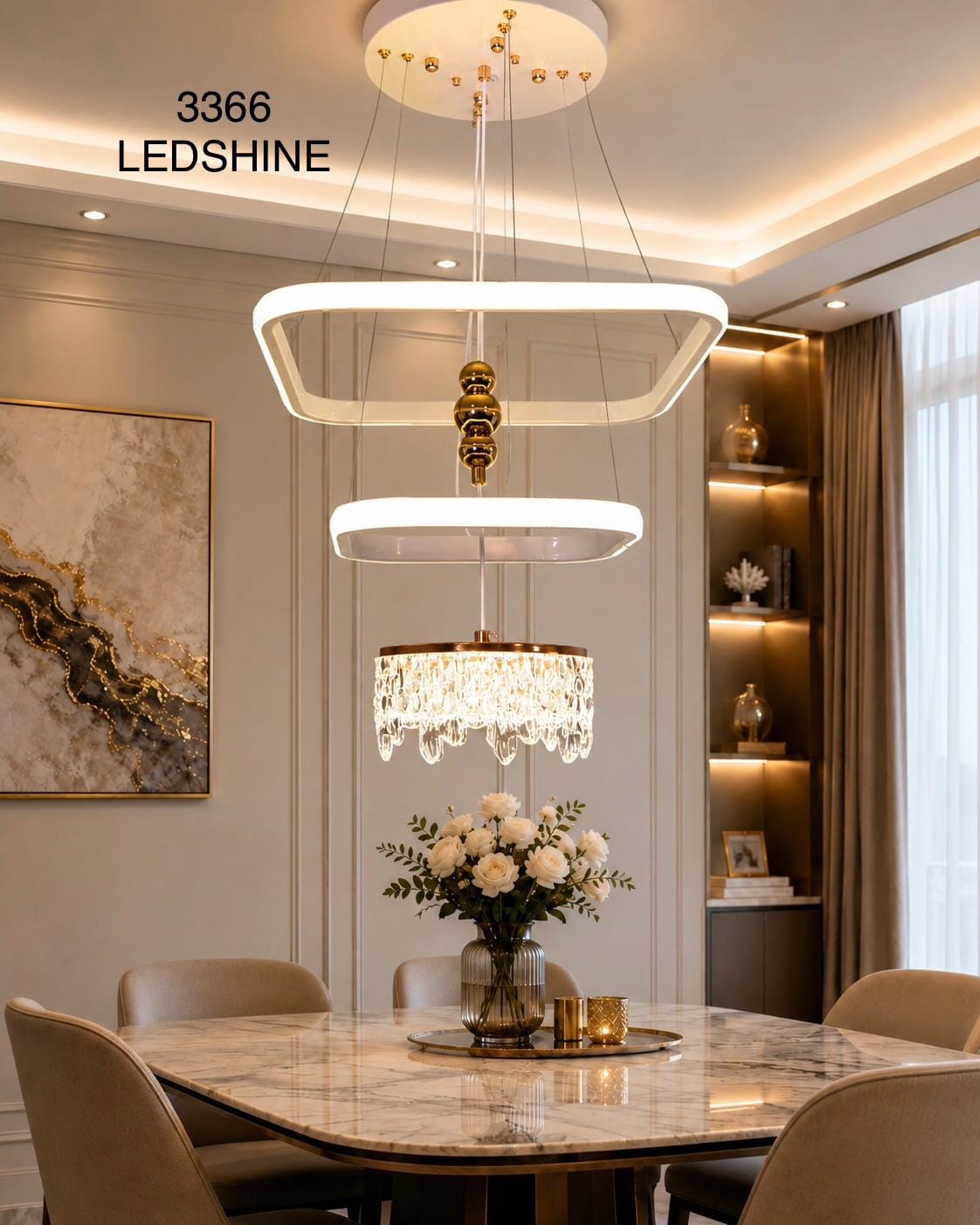 Crystal Ring LED Chandelier