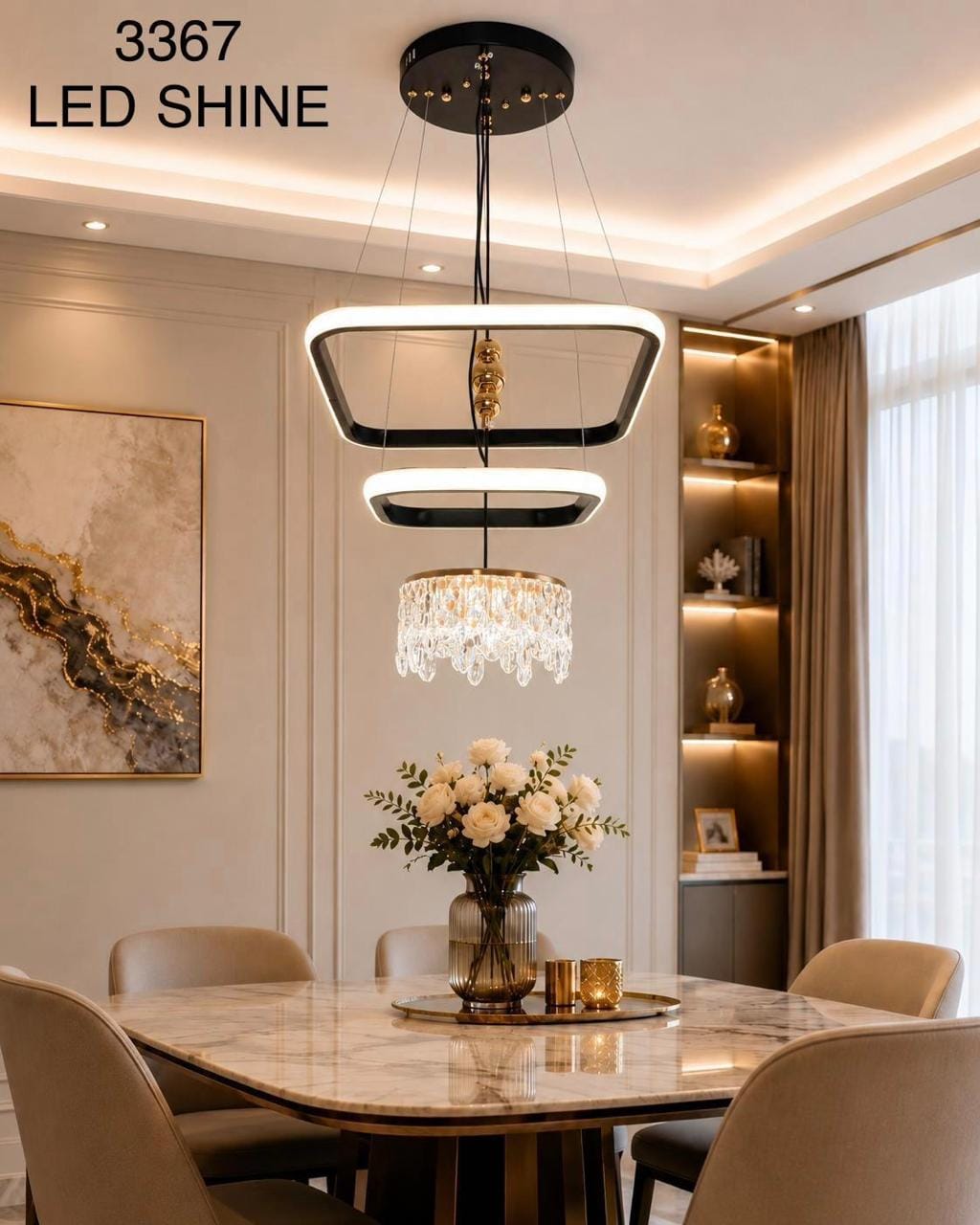 Crystal Ring LED Chandelier