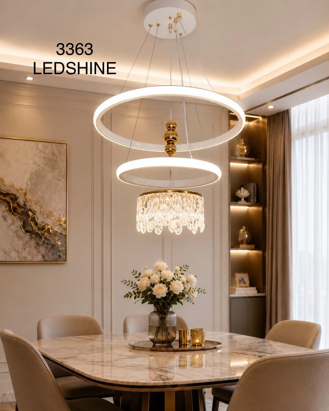 Crystal Ring LED Chandelier