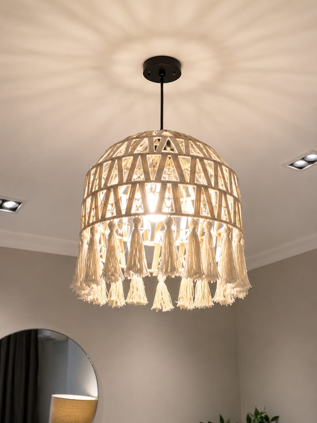 Burlap Ceiling Lamp Size: 40CM x 28Cm