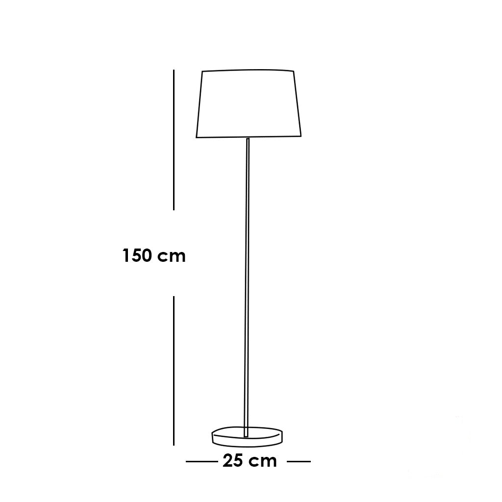 مصباح أرضي من الحديد الأبيض بلون ذهبي وغطاء بيج - 40 × 150 سم