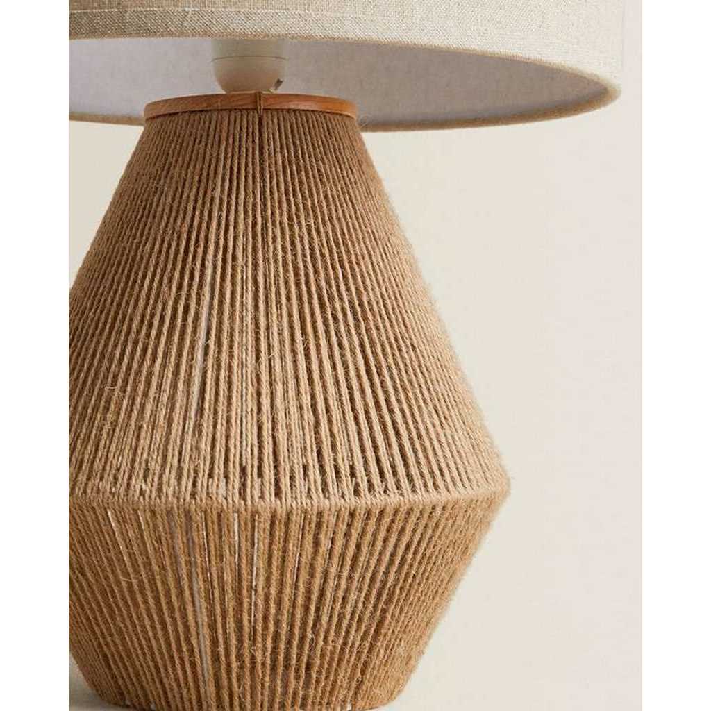 Boho burlap lamp - 45×30 cm