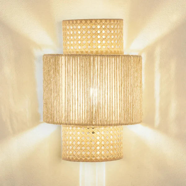 Rattan Boho Wall Lamp
