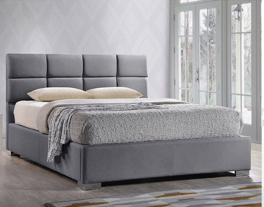Grey Velvet Modern Bed