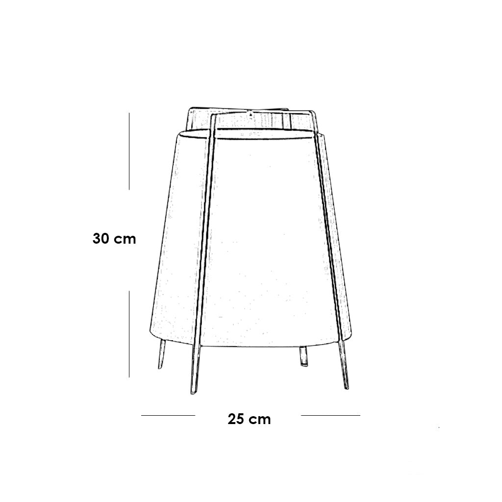 Off-white metal and linen table lamp - 20×25×30 cm