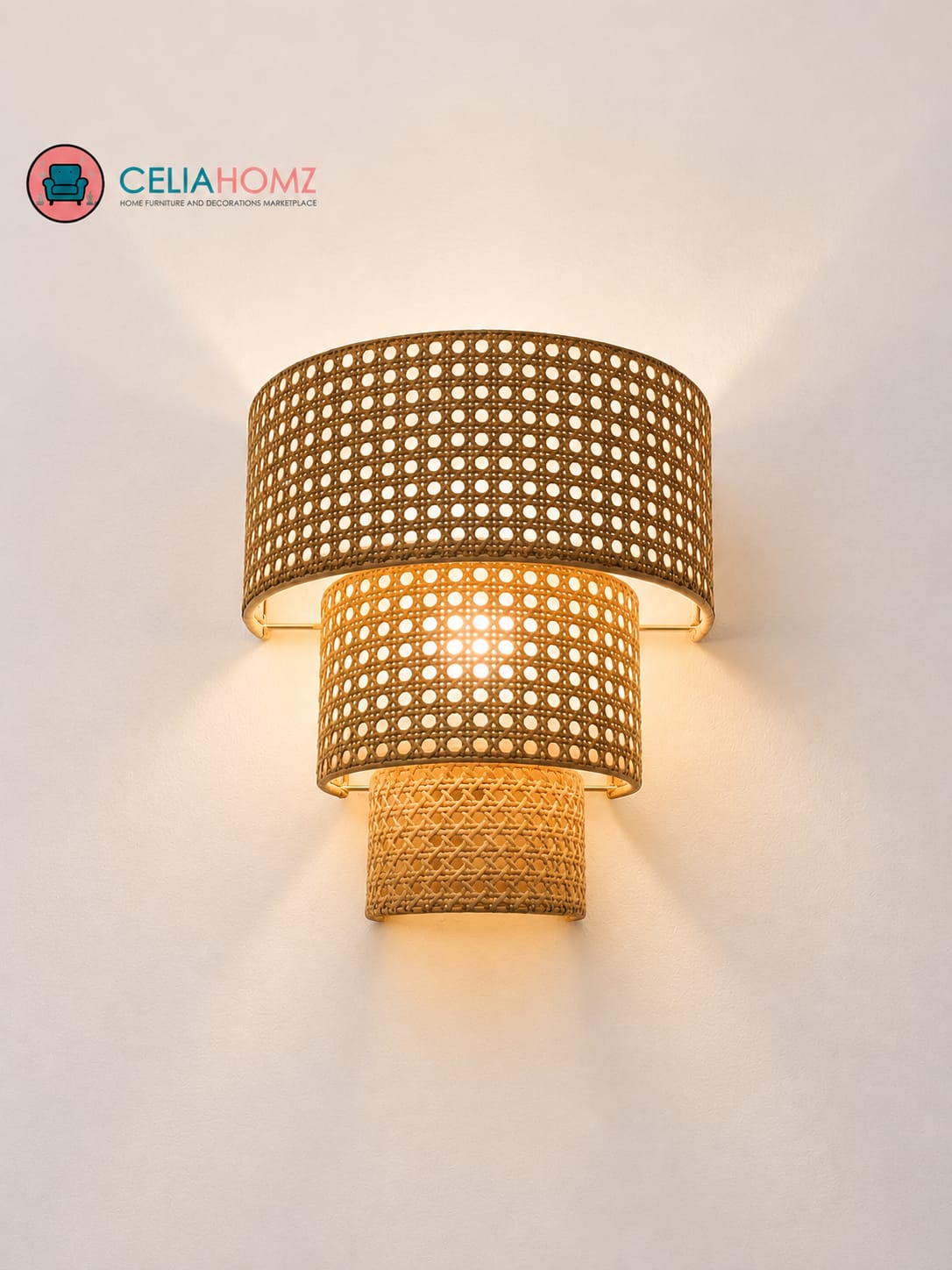 Rattan Boho Wall Lamp