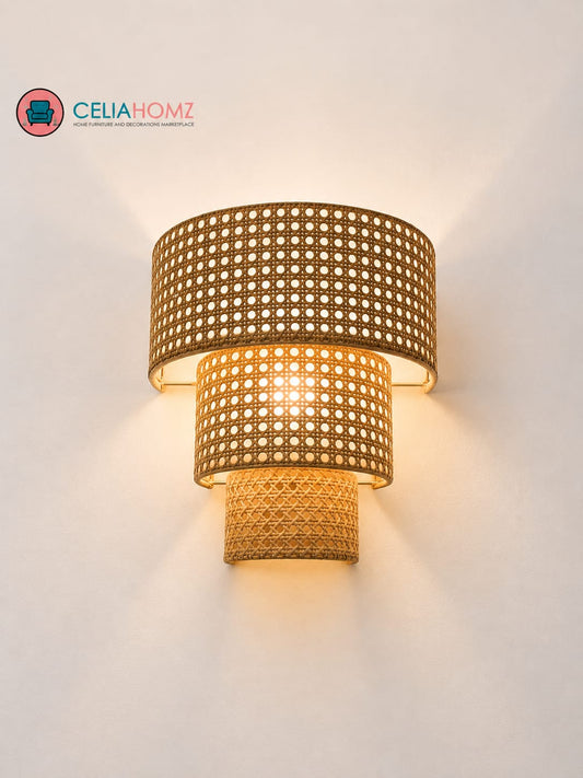 Rattan Boho Wall Lamp