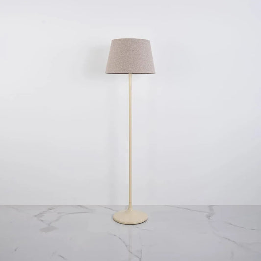 Iron floor lamp with beige linen - 30×40×150 cm