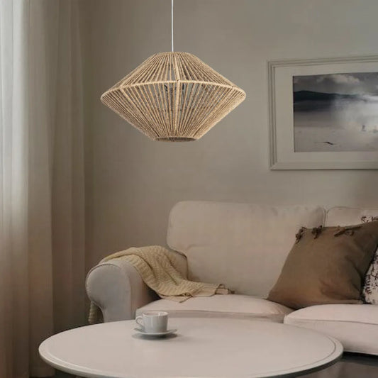Burlap ceiling lamp