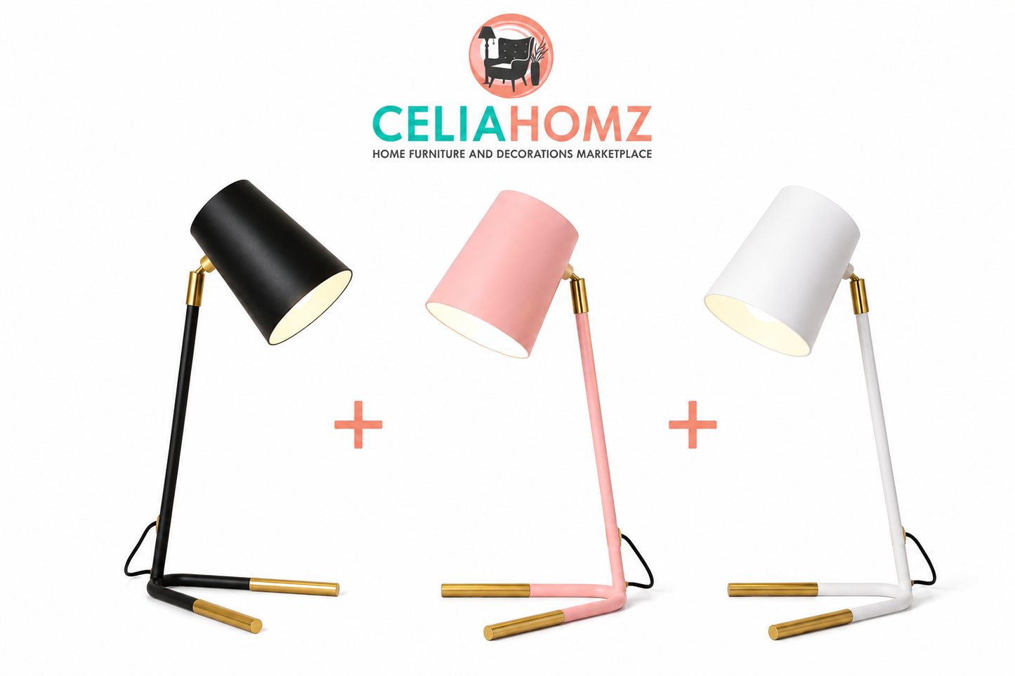 Metal Table Lamp — Set of 3 Colors