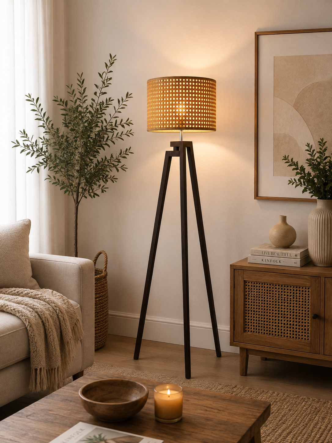 Rattan Floor Lamp Size:150CM * 40CM