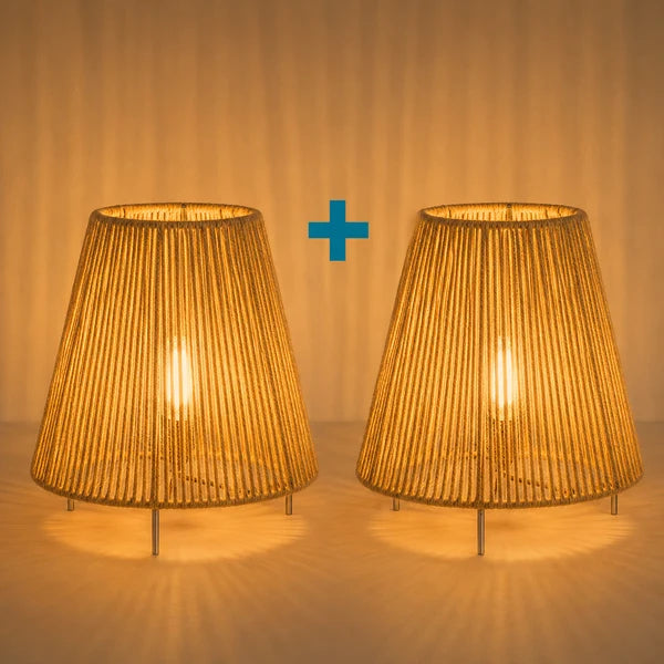 Burlap Table Lamp  2 pices