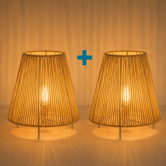 Burlap Table Lamp  2 pices