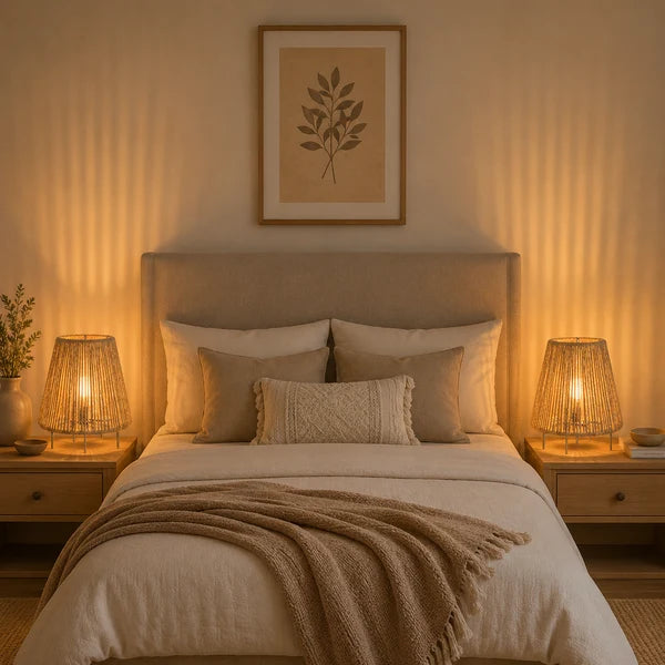 Burlap Table Lamp  2 pices