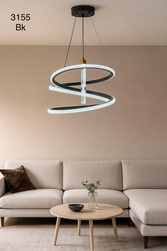 مصباح سقف معدني كريستالي + جهاز تحكم عن بعد مجاني