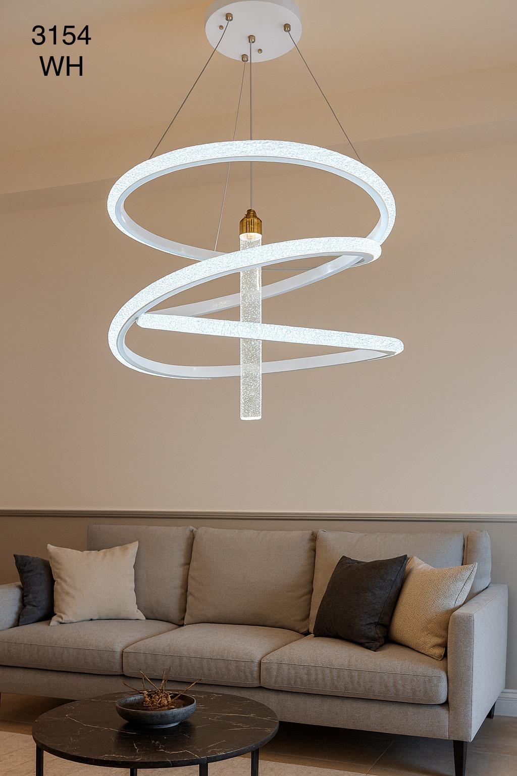 مصباح سقف معدني كريستالي + جهاز تحكم عن بعد مجاني