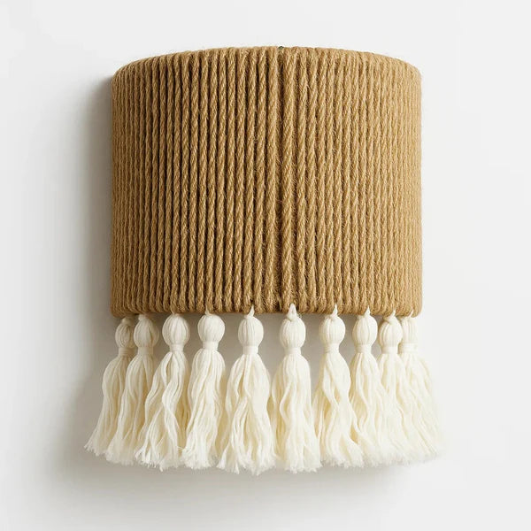 Burlap Boho Wall Lamp