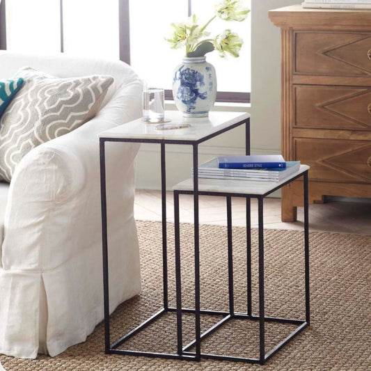 Metal and Wood Side tables 2 Pieces