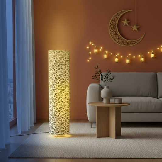 Fabric Floor Lamp Beige - 25 x 90 cm
