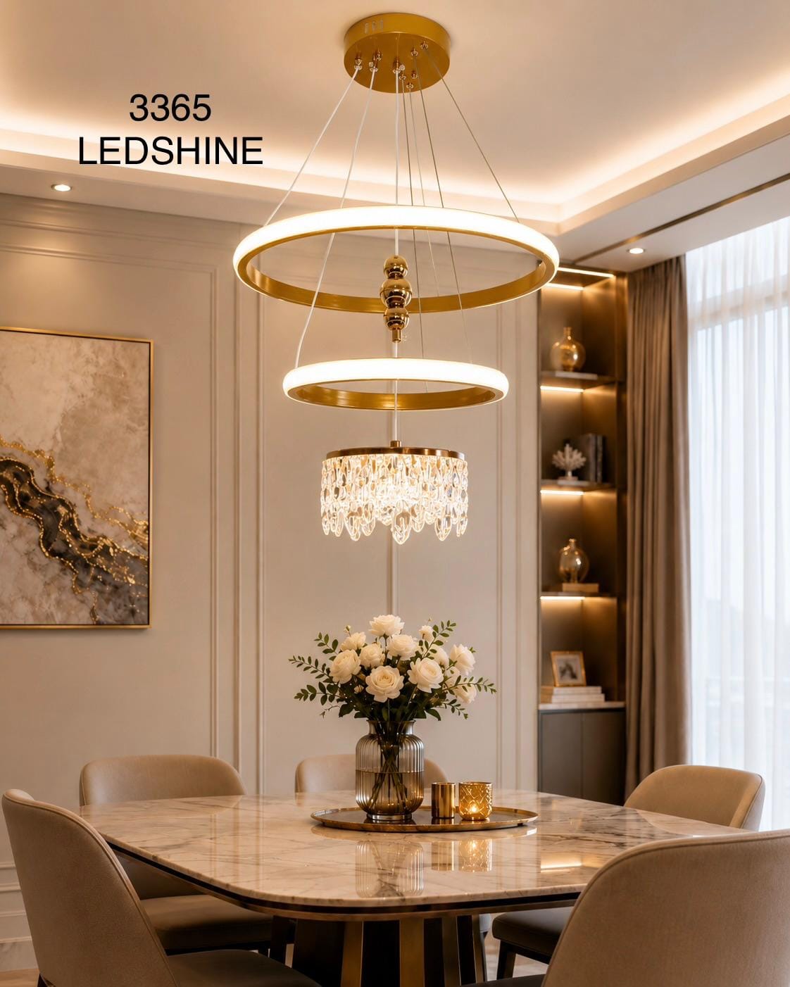 Crystal Ring LED Chandelier