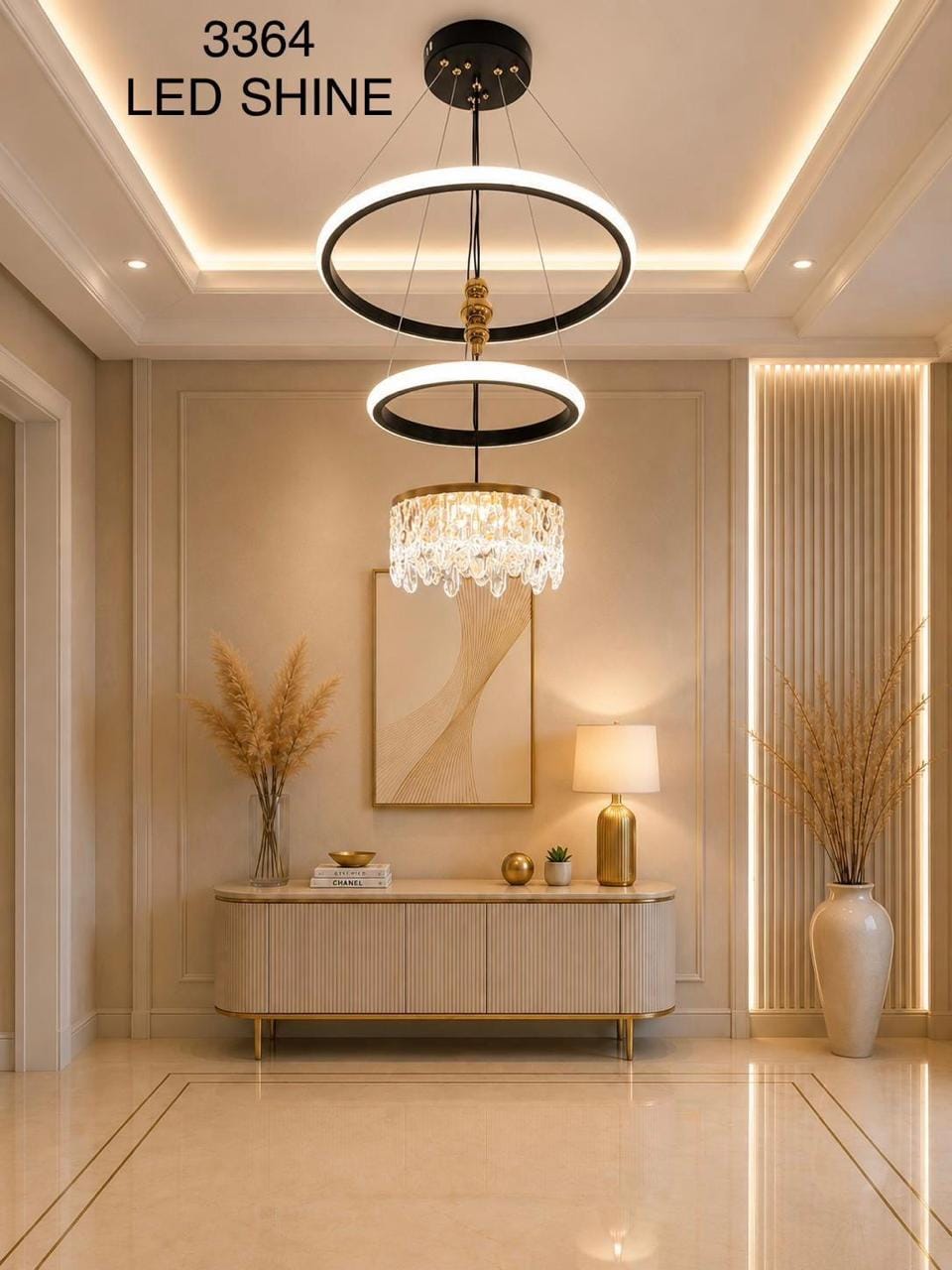 Crystal Ring LED Chandelier