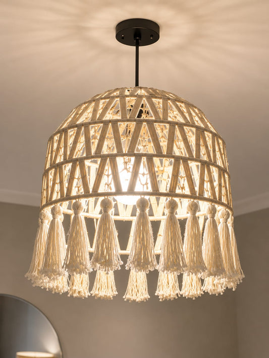 Burlap Ceiling Lamp Size: 40CM x 28Cm