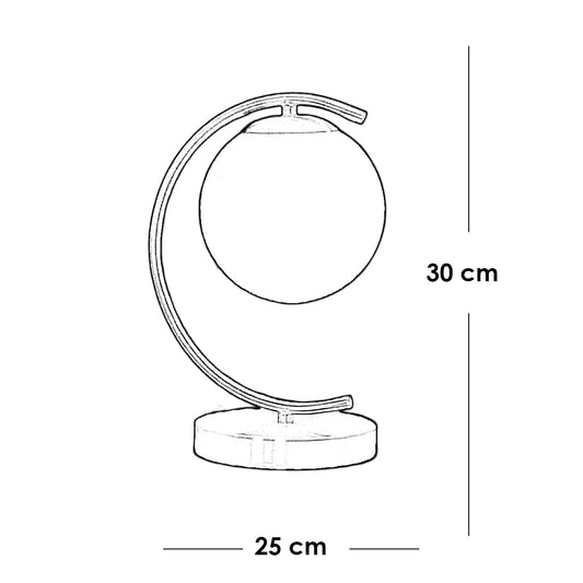 Rose gold iron table lamp - 25 x 30 cm