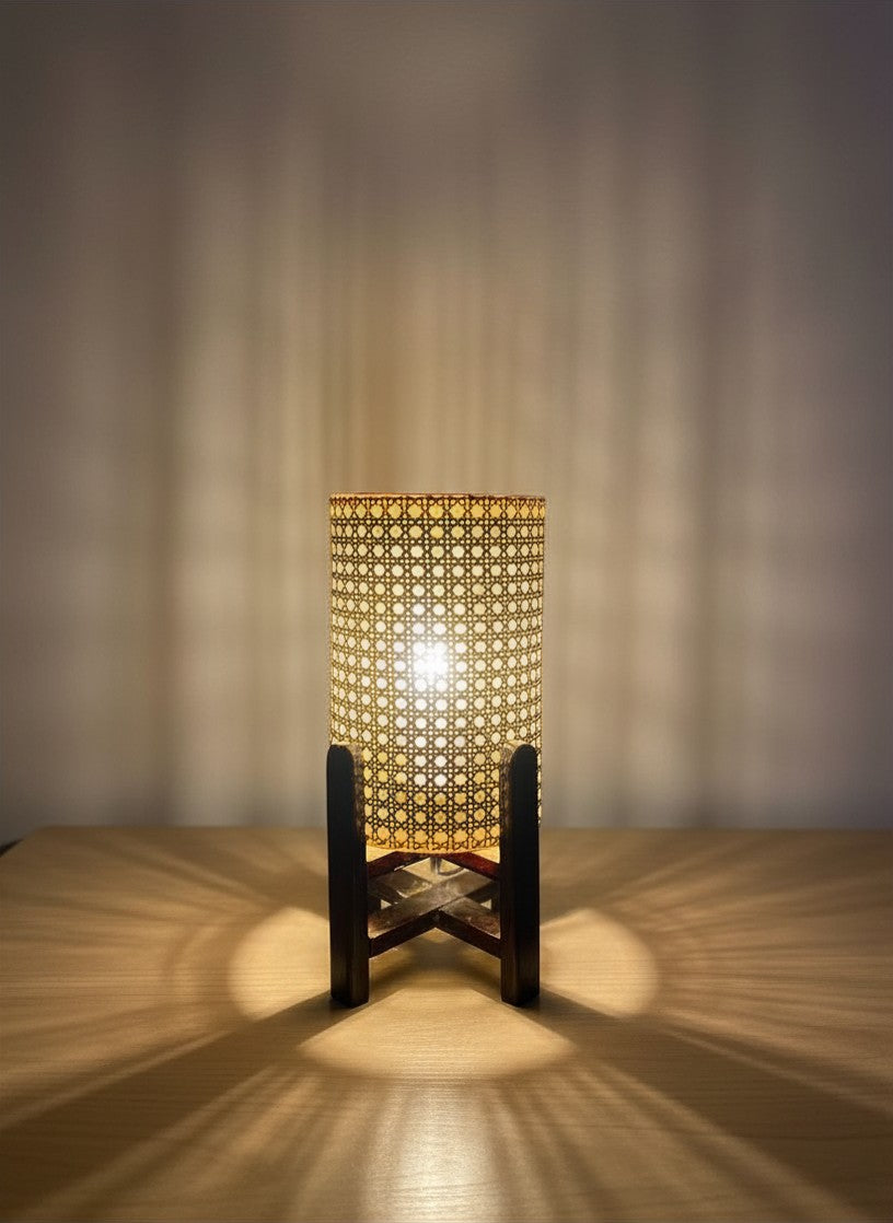 Rattan-Boho Table Lamp Browen 20x45 cm