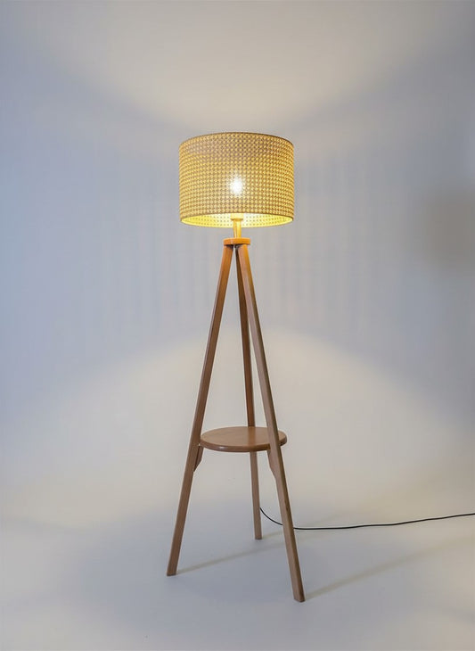 Rattan-Boho Floor Lamp Beige 40x150 cm
