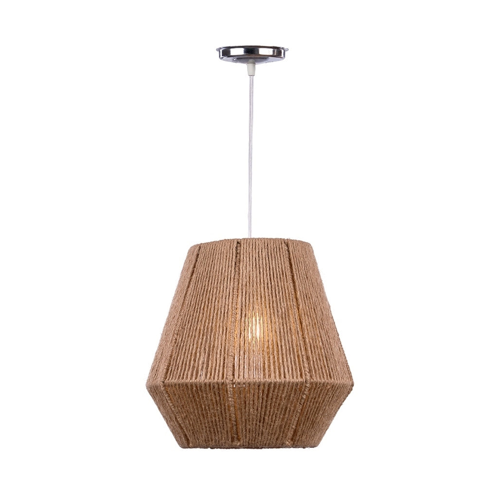 Chandelier - Aluminium & Macrame - Beige